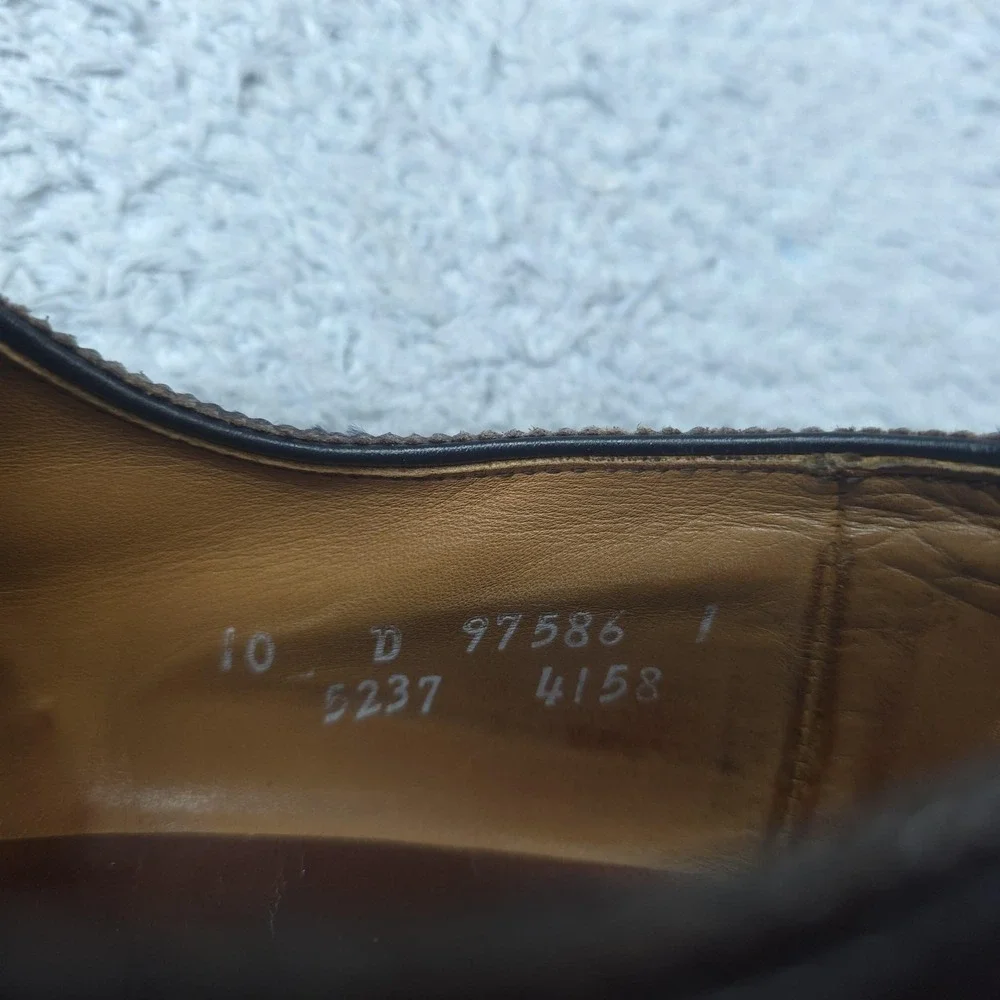 Allen Edmonds Sanford Shoes Mens Size 10 Brown Leather Cap Toe Oxford Dress